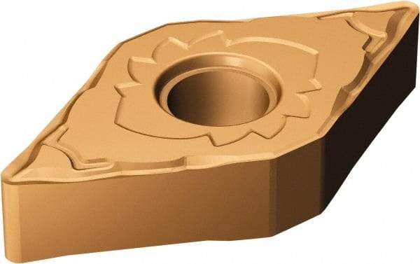 Sandvik Coromant - DNMG431 SF Grade 1115 Carbide Turning Insert - TiAlN/AlCr2O3 Finish, 55° Diamond, 1/2" Inscr Circle, 3/16" Thick, 1/64" Corner Radius - USA Tool & Supply