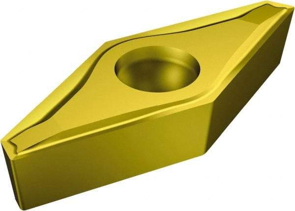 Sandvik Coromant - VCEX2203 F Grade 1020 Carbide Turning Insert - TiN Finish, 35° Diamond, 1/4" Inscr Circle, 1/8" Thick, 0.1mm Corner Radius - USA Tool & Supply