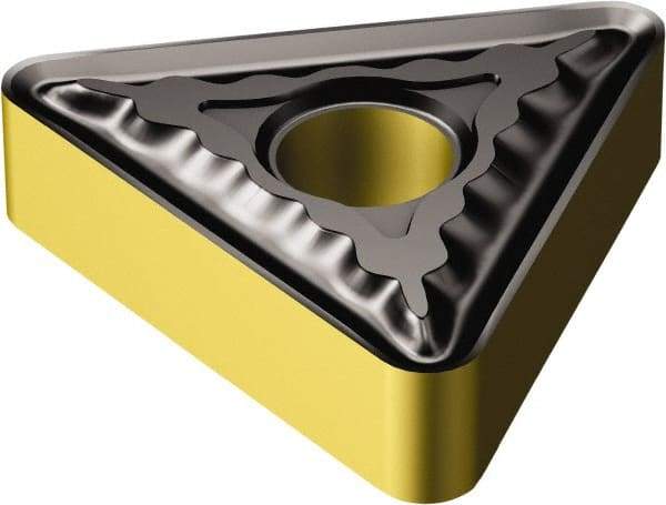 Sandvik Coromant - TNMG542 QM Grade 235 Carbide Turning Insert - TiCN/TiN Finish, 60° Triangle, 5/8" Inscr Circle, 1/4" Thick, 1/32" Corner Radius - USA Tool & Supply
