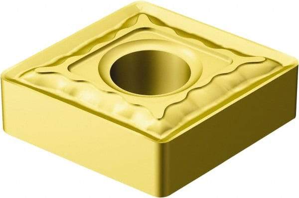 Sandvik Coromant - CNMG432 QM Grade 2025 Carbide Turning Insert - TiCN/AI2O3/TiN Finish, 80° Diamond, 1/2" Inscr Circle, 3/16" Thick, 1/32" Corner Radius - USA Tool & Supply