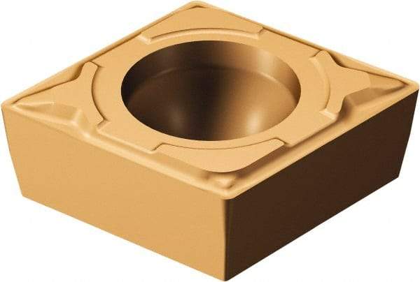 Sandvik Coromant - CCMT21.51 MF Grade 1115 Carbide Turning Insert - TiAlN/AlCr2O3 Finish, 80° Diamond, 1/4" Inscr Circle, 3/32" Thick, 1/64" Corner Radius - USA Tool & Supply