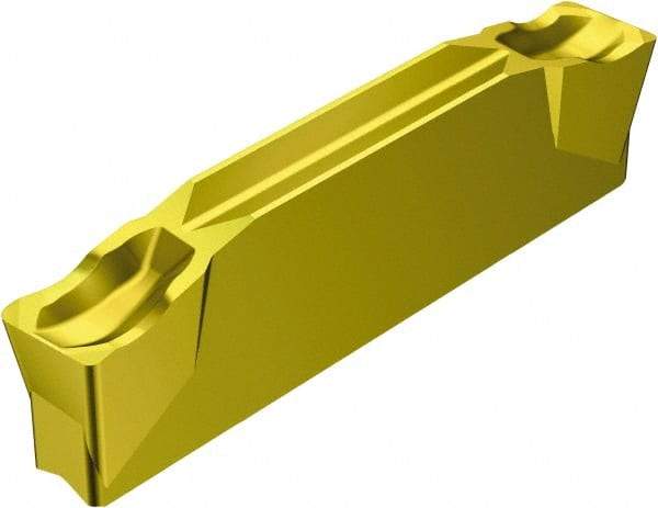 Sandvik Coromant - R123F2F CR 2135 Grade, 0.0984" Cutting Width, Carbide Cutoff Insert - 5° Right Hand Lead Angle, 0.0118" Cnr Rad, TiCN/Al2O3/TiN Coated - USA Tool & Supply