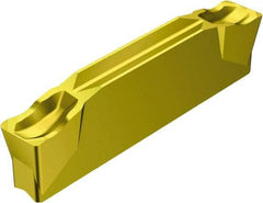 Sandvik Coromant - R123x2G CR 2135 Grade, 0.1181" Cutting Width, Carbide Cutoff Insert - 5° Right Hand Lead Angle, 0.0118" Cnr Rad, TiCN/Al2O3/TiN Coated - USA Tool & Supply
