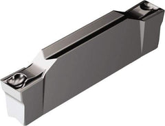 Sandvik Coromant - EN123 GF Grade 1105, 2mm Cutting Width Carbide Grooving Insert - 19.2mm Max Depth of Cut, Neutral, 0.2mm Corner Radius, TiAlN2 Finish - USA Tool & Supply