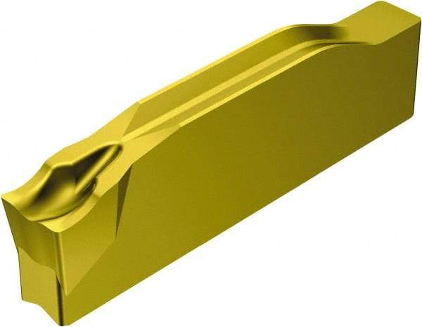 Sandvik Coromant - N123E1-...E CM 2135 Grade, 0.0787" Cutting Width, Carbide Cutoff Insert - 0° Neutral Lead Angle, 0.0079" Cnr Rad, TiCN/Al2O3/TiN Coated - USA Tool & Supply