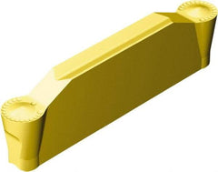 Sandvik Coromant - H2N123x2 RM 5mm Cutting Width Carbide Grooving Insert - 22.7mm Max Depth of Cut, Neutral, 2.5mm Corner Radius, TiCN/Al2O3/TiN Finish - USA Tool & Supply