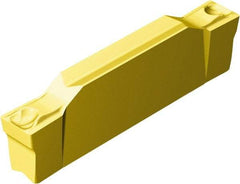 Sandvik Coromant - GN123 GF Grade 1005, 1/8" Cutting Width Carbide Grooving Insert - 19.2mm Max Depth of Cut, Neutral, 0.2mm Corner Radius, TiAlN/TiN Finish - USA Tool & Supply