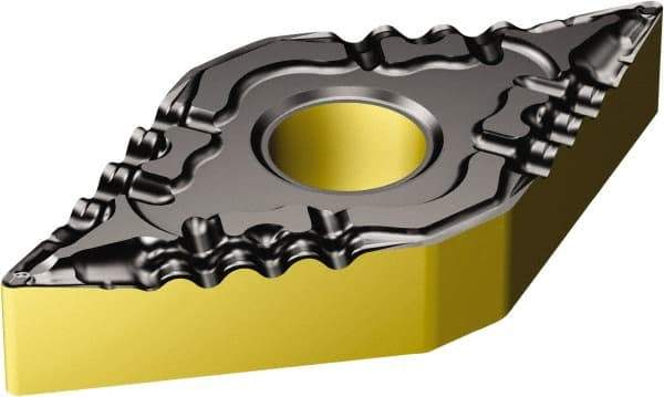 Sandvik Coromant - DNMG442 PF Grade 1515 Carbide Turning Insert - TiCN/AI2O3/TiN Finish, 55° Diamond, 1/2" Inscr Circle, 1/4" Thick, 1/32" Corner Radius - USA Tool & Supply