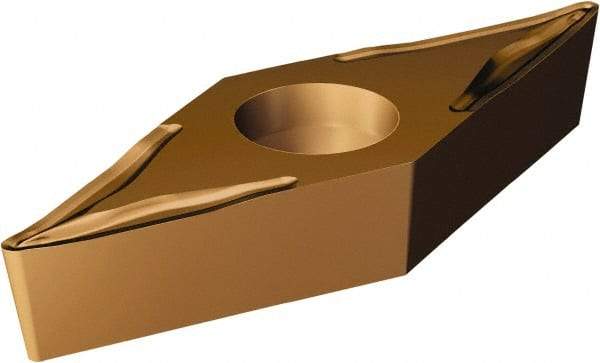 Sandvik Coromant - VBMT331 UM Grade 1115 Carbide Turning Insert - TiAlN/AlCr2O3 Finish, 35° Diamond, 3/8" Inscr Circle, 3/16" Thick, 1/64" Corner Radius - USA Tool & Supply