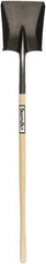 SEYMOUR-MIDWEST - 11-1/2" High x 8-3/4" Wide Square Steel Shovel - 42" Long Wood Straight Handle, Rolled - USA Tool & Supply