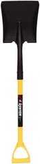 SEYMOUR-MIDWEST - 11-1/2" High x 9" Wide Square Steel Shovel - 28" Long Polymer D-Grip Handle, Front Turned - USA Tool & Supply