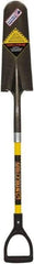 SEYMOUR-MIDWEST - 16" High x 5-1/2" Wide Round Steel Spade - 29" Long Fiberglass D-Grip Handle, Front Turned - USA Tool & Supply