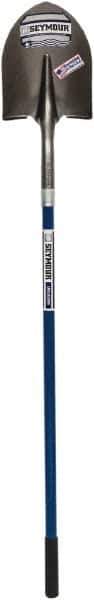 SEYMOUR-MIDWEST - 12" High x 8-3/4" Wide Round Steel Shovel - 46" Long Fiberglass Straight Handle, Front Turned - USA Tool & Supply