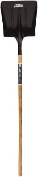 SEYMOUR-MIDWEST - 14-1/2" High x 13-1/2" Wide Square Steel Scoop - 54" Long Wood Straight Handle, No Step - USA Tool & Supply