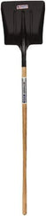 SEYMOUR-MIDWEST - 14-1/2" High x 13-1/2" Wide Square Steel Scoop - 54" Long Wood Straight Handle, No Step - USA Tool & Supply