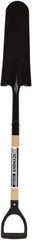 SEYMOUR-MIDWEST - 16" High x 6" Wide Round Steel Spade - 30" Long Wood D-Grip Handle, Front Turned - USA Tool & Supply