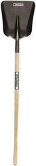 SEYMOUR-MIDWEST - 14" High x 11" Wide Square Steel Scoop - 44" Long Wood Straight Handle, No Step - USA Tool & Supply