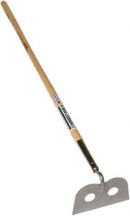 SEYMOUR-MIDWEST - 7" High x 10" Wide Square Steel Hoe - 66" Long Wood Straight Handle, No Step - USA Tool & Supply