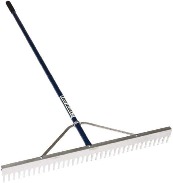 SEYMOUR-MIDWEST - Landscape Rake with 66" Straight Aluminum Handle - 1/2" Blade Width, 24 Tines, 2-1/2" Tine Length - USA Tool & Supply