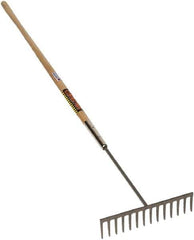 SEYMOUR-MIDWEST - Asphalt Rake with 60" Straight Wood Handle - 1/2" Blade Width, 14 Tines, 3-1/2" Tine Length - USA Tool & Supply