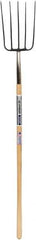 SEYMOUR-MIDWEST - Manure Fork with 54" Straight Wood Handle - 1/2" Blade Width, 5 Tines, 14" Tine Length - USA Tool & Supply