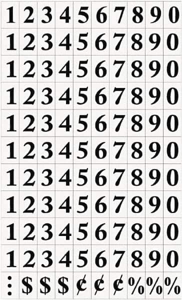 MasterVision - Black, 3/4" High Magnetic Numbers - Includes Interchangeable Magnetic Characters, For Use with Magnetic Dry Erase Boards - USA Tool & Supply