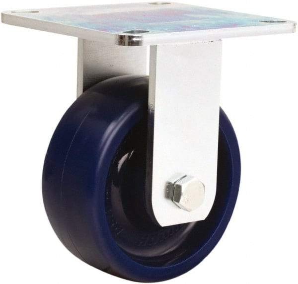 Hamilton - 5" Diam x 2" Wide x 6-1/2" OAH Top Plate Mount Rigid Caster - Polyurethane, 900 Lb Capacity, Sealed Precision Ball Bearing, 5 x 5-1/2" Plate - USA Tool & Supply