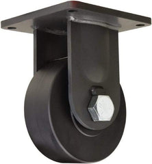Hamilton - 8" Diam x 3" Wide x 11" OAH Top Plate Mount Rigid Caster - Nylon, 7,200 Lb Capacity, Precision Ball Bearing, 8-1/2 x 8-1/2" Plate - USA Tool & Supply