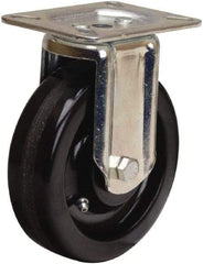 Hamilton - 5" Diam x 1-1/2" Wide x 6-1/16" OAH Top Plate Mount Rigid Caster - Phenolic, 400 Lb Capacity, Straight Roller Bearing, 3-1/8 x 4-1/8" Plate - USA Tool & Supply