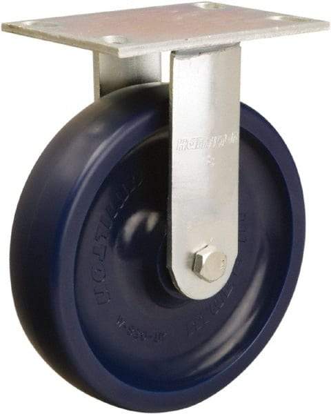 Hamilton - 8" Diam x 2" Wide x 9-1/2" OAH Top Plate Mount Rigid Caster - Polyurethane, 900 Lb Capacity, Sealed Precision Ball Bearing, 4-1/2 x 6-1/4" Plate - USA Tool & Supply