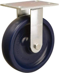 Hamilton - 8" Diam x 2" Wide x 9-1/2" OAH Top Plate Mount Rigid Caster - Polyurethane, 900 Lb Capacity, Sealed Precision Ball Bearing, 4-1/2 x 6-1/4" Plate - USA Tool & Supply