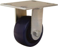 Hamilton - 4" Diam x 2" Wide x 5-5/8" OAH Top Plate Mount Rigid Caster - Polyurethane, 750 Lb Capacity, Sealed Precision Ball Bearing, 4-1/2 x 6-1/4" Plate - USA Tool & Supply