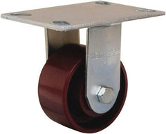 Hamilton - 4" Diam x 2" Wide x 5-5/8" OAH Top Plate Mount Rigid Caster - Cast Iron, 900 Lb Capacity, Sealed Precision Ball Bearing, 4-1/2 x 6-1/4" Plate - USA Tool & Supply