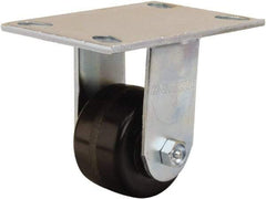 Hamilton - 3-1/4" Diam x 2" Wide x 5-1/4" OAH Top Plate Mount Rigid Caster - Phenolic, 700 Lb Capacity, Straight Roller Bearing, 4-1/2 x 6-1/4" Plate - USA Tool & Supply