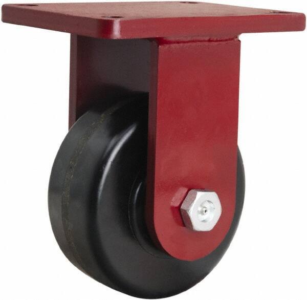 Hamilton - 6" Diam x 2-1/2" Wide x 8-1/2" OAH Top Plate Mount Rigid Caster - Phenolic, 1,800 Lb Capacity, Tapered Roller Bearing, 5-1/2 x 7-1/2" Plate - USA Tool & Supply
