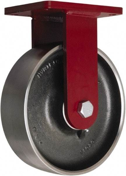 Hamilton - 10" Diam x 3" Wide x 12-1/2" OAH Top Plate Mount Rigid Caster - Forged Steel, 4,000 Lb Capacity, Sealed Precision Ball Bearing, 5-1/2 x 7-1/2" Plate - USA Tool & Supply