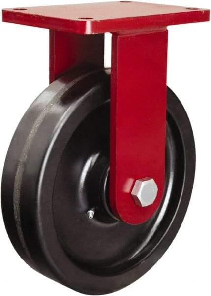 Hamilton - 10" Diam x 2-1/2" Wide x 12-1/2" OAH Top Plate Mount Rigid Caster - Phenolic, 2,500 Lb Capacity, Tapered Roller Bearing, 5-1/2 x 7-1/2" Plate - USA Tool & Supply
