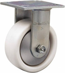 Hamilton - 5" Diam x 2" Wide x 6-1/2" OAH Top Plate Mount Rigid Caster - Polyolefin, 650 Lb Capacity, Delrin Bearing, 4 x 4-1/2" Plate - USA Tool & Supply
