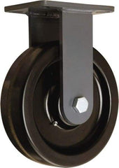 Hamilton - 10" Diam x 3" Wide x 12-1/2" OAH Top Plate Mount Rigid Caster - Phenolic, 2,900 Lb Capacity, Tapered Roller Bearing, 5-1/4 x 7-1/4" Plate - USA Tool & Supply