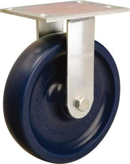Hamilton - 8" Diam x 2" Wide x 9-1/2" OAH Top Plate Mount Rigid Caster - Polyurethane, 1,500 Lb Capacity, Sealed Precision Ball Bearing, 4-1/2 x 6-1/4" Plate - USA Tool & Supply