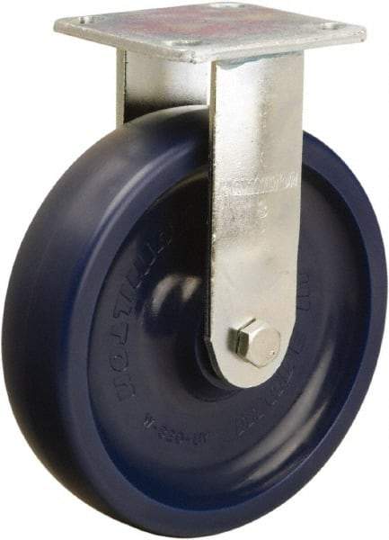 Hamilton - 8" Diam x 2" Wide x 9-1/2" OAH Top Plate Mount Rigid Caster - Polyurethane, 900 Lb Capacity, Sealed Precision Ball Bearing, 4 x 4-1/2" Plate - USA Tool & Supply