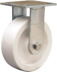 Hamilton - 6" Diam x 2" Wide x 7-1/2" OAH Top Plate Mount Rigid Caster - Polyolefin, 750 Lb Capacity, Delrin Bearing, 4 x 4-1/2" Plate - USA Tool & Supply
