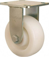 Hamilton - 5" Diam x 2" Wide x 6-1/2" OAH Top Plate Mount Rigid Caster - Nylon, 900 Lb Capacity, Sealed Precision Ball Bearing, 4 x 4-1/2" Plate - USA Tool & Supply