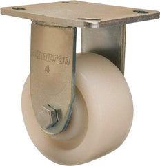 Hamilton - 4" Diam x 2" Wide x 5-5/8" OAH Top Plate Mount Rigid Caster - Nylon, 800 Lb Capacity, Sealed Precision Ball Bearing, 4 x 4-1/2" Plate - USA Tool & Supply