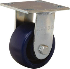 Hamilton - 4" Diam x 2" Wide x 5-5/8" OAH Top Plate Mount Rigid Caster - Polyurethane, 750 Lb Capacity, Sealed Precision Ball Bearing, 4 x 4-1/2" Plate - USA Tool & Supply