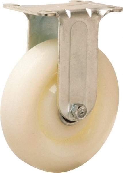 Hamilton - 5" Diam x 1-1/4" Wide x 6-1/16" OAH Top Plate Mount Rigid Caster - Nylon, 325 Lb Capacity, Sealed Ball Bearing, 2-3/4 x 3-3/4" Plate - USA Tool & Supply