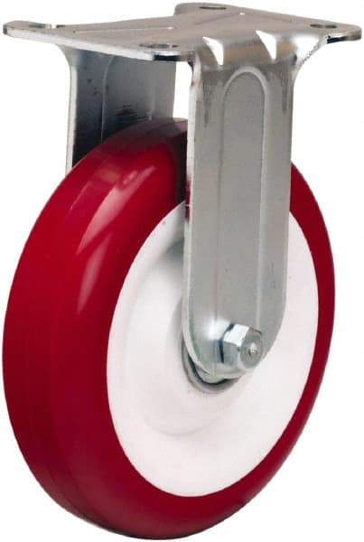 Hamilton - 5" Diam x 1-3/8" Wide x 6-1/16" OAH Top Plate Mount Rigid Caster - Polyurethane Mold on Polypropylene, 325 Lb Capacity, Sealed Precision Ball Bearing, 2-3/4 x 3-3/4" Plate - USA Tool & Supply