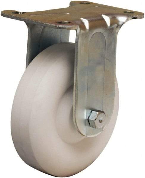 Hamilton - 4" Diam x 1-1/4" Wide x 5" OAH Top Plate Mount Rigid Caster - Polyolefin, 275 Lb Capacity, Plain Bore Bearing, 2-3/4 x 3-3/4" Plate - USA Tool & Supply