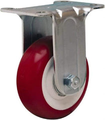 Hamilton - 3-1/2" Diam x 1-3/8" Wide x 4-13/16" OAH Top Plate Mount Rigid Caster - Polyurethane Mold on Polypropylene, 325 Lb Capacity, Sealed Precision Ball Bearing, 2-3/4 x 3-3/4" Plate - USA Tool & Supply