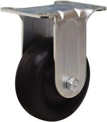 Hamilton - 3-1/2" Diam x 1-3/8" Wide x 4-13/16" OAH Top Plate Mount Rigid Caster - Polyolefin, 260 Lb Capacity, Plain Bore Bearing, 2-3/4 x 3-3/4" Plate - USA Tool & Supply